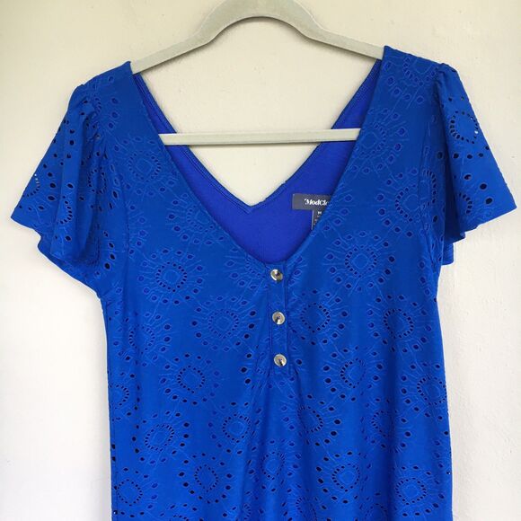 Blue Eyelet Tunic Dress- Modcloth - Picture 3 of 11